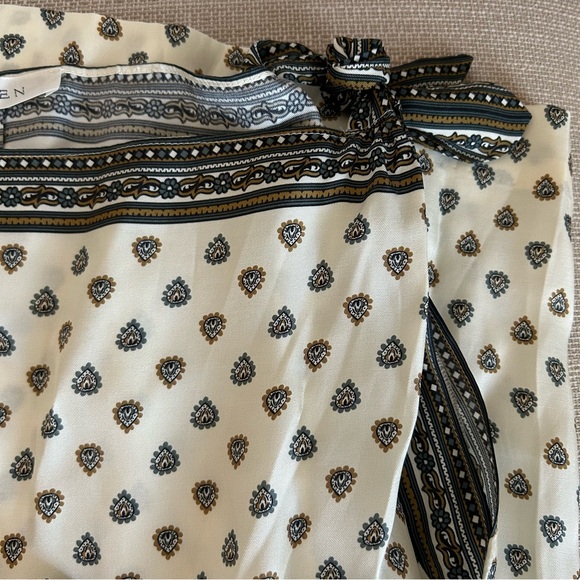 EUC Doen Amorette Midi Dress Riviera Foulard Cream Silk Blend Vacation - Picture 6 of 12